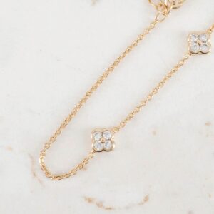 PULSERA AROS TREBOL CIRCONES X3