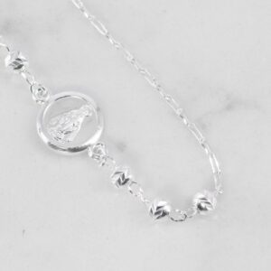 PULSERA MILAGROSA BALINES MARTILLADOS 4MM-19CM