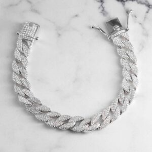 PULSERA CUBANA CIRCONES 10MM- 19CM