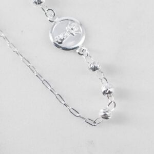 PULSERA DIVINO NIÑO BALINES MARTILLADOS 4MM-19CM